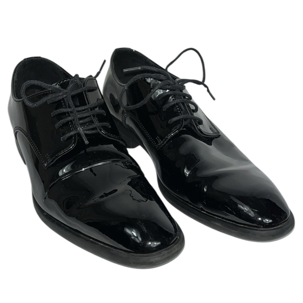 Nordstrom Dax Plain Toe Derby lace up patent leather shoe MEN Sz 8.5 - Picture 2 of 6